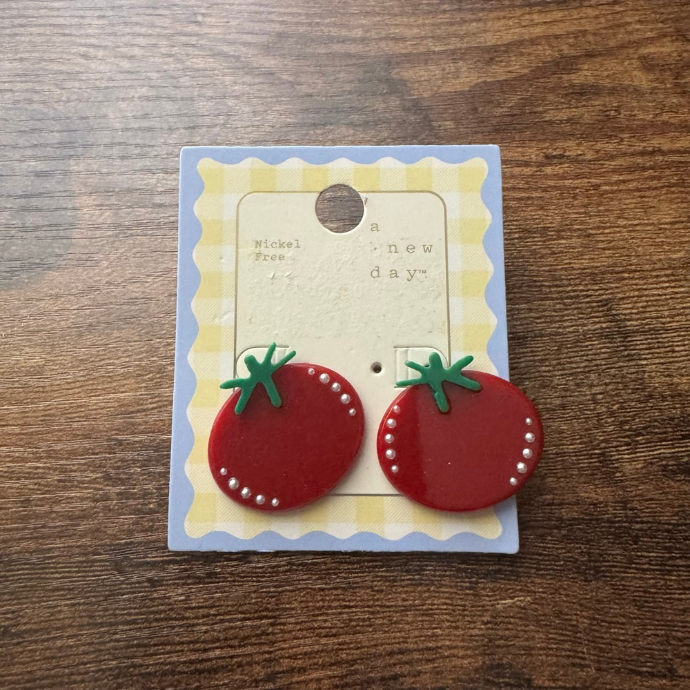 “Vine-Ripe & Divine” Tomato Earrings